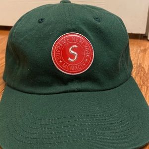 Supreme Leather Strapped Dark Green Hat